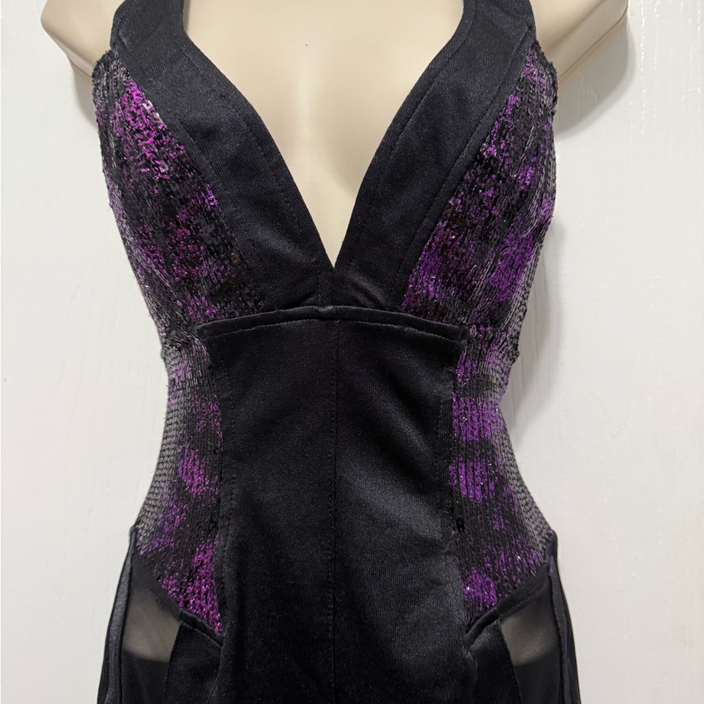 Black and Purple Sequin Dress